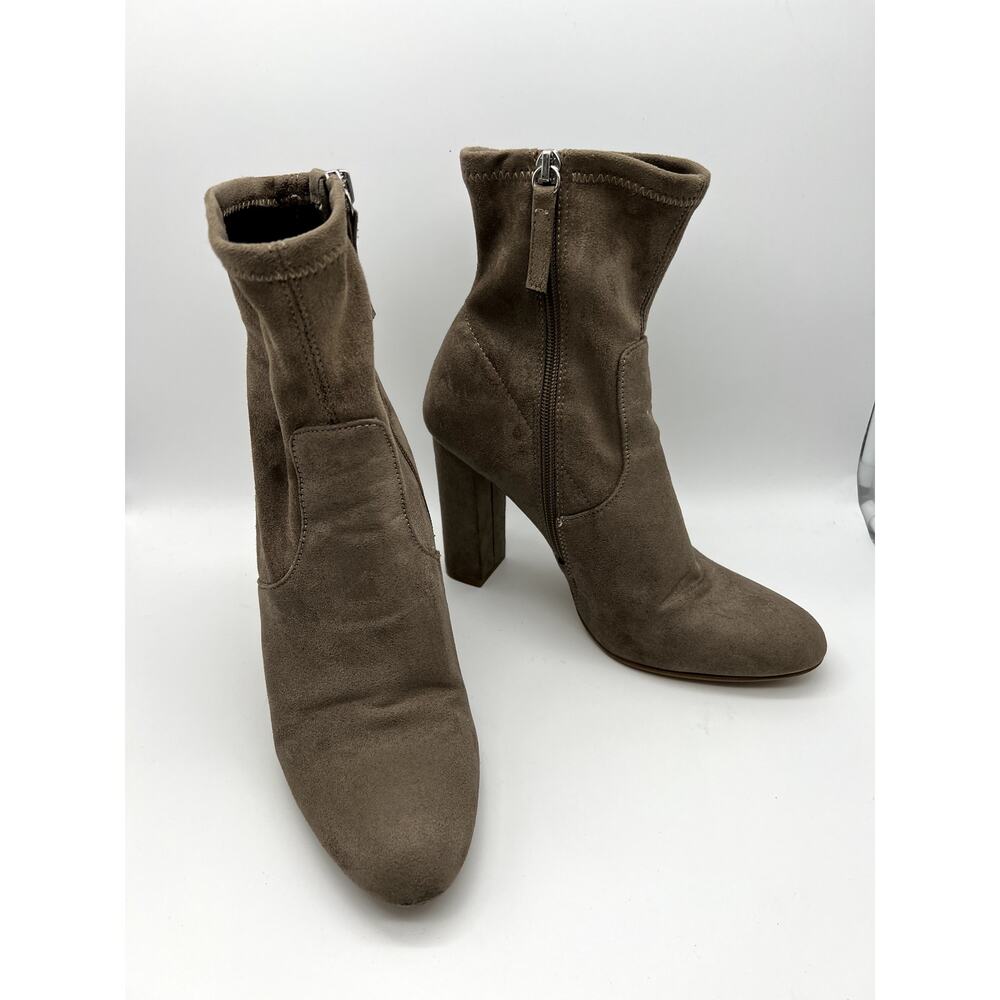 Steve Madden Edit Taupe Suede High Heel Mid Calf Booties Boots Size 8.5M